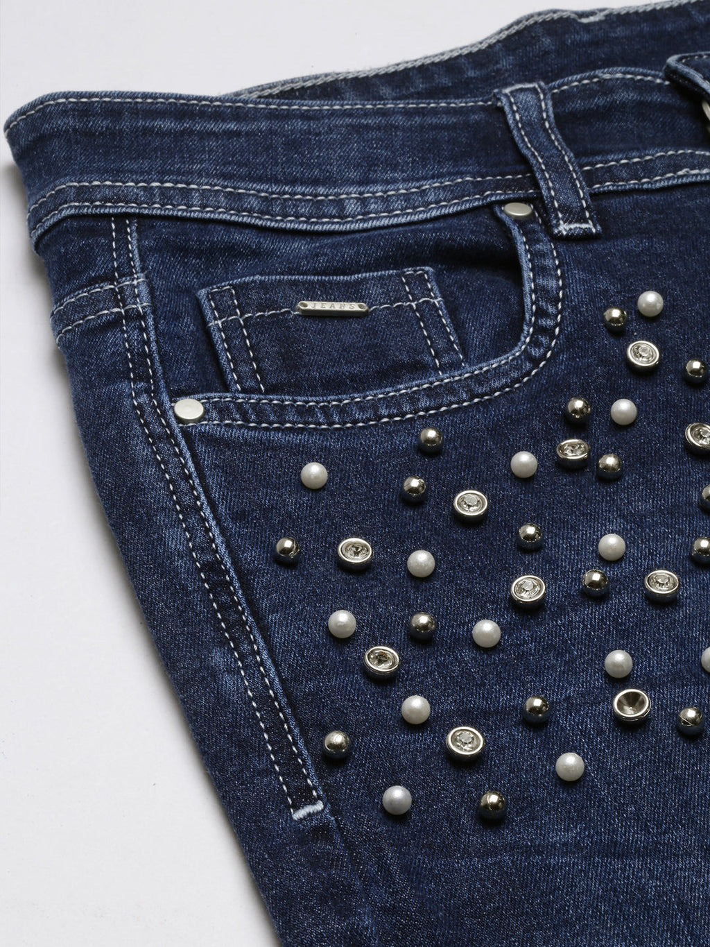 Women's Navy Blue Jean Slim Fit Light Fade Stretchable Jeans