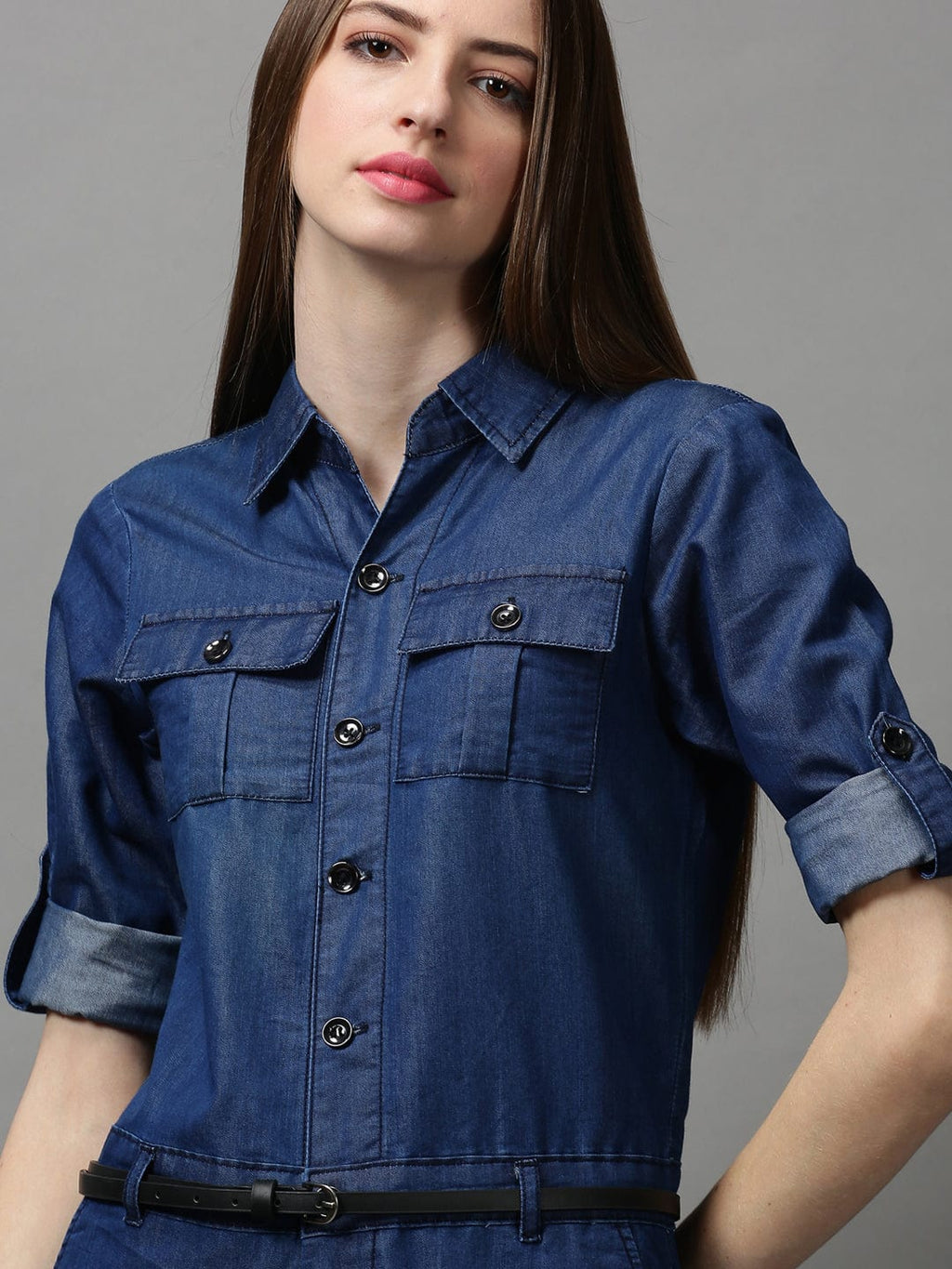Women's Navy Blue Basic Jumpsuit