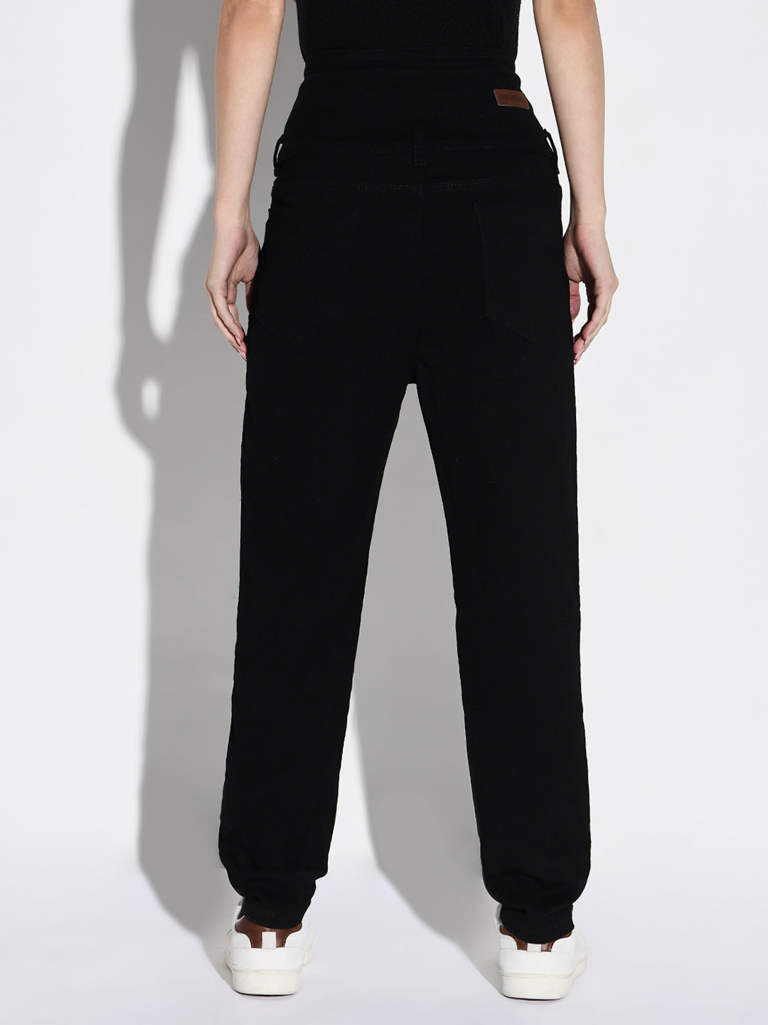 Women's Black Comfort Slim Fit Acid Wash Stretchable Jeans