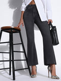 Women's Solid Charcoal Bootcut Jeans
