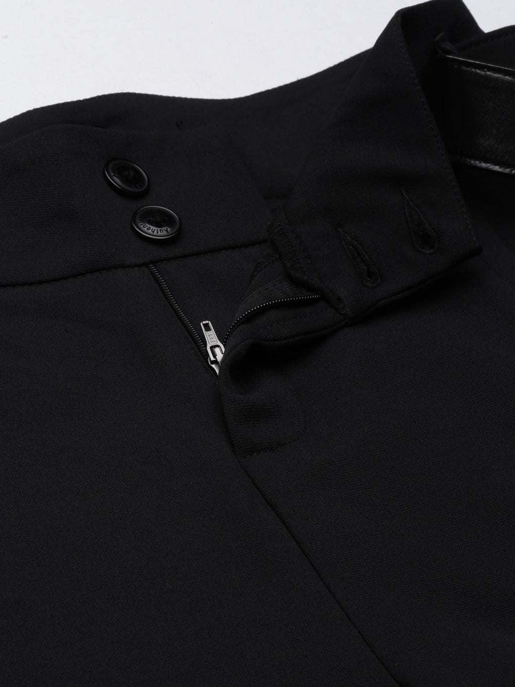 Women's Black Straight Fit High-Rise Trousers