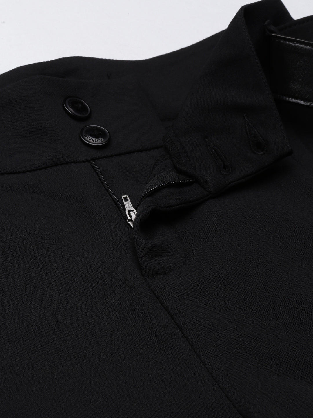 Women's Black Straight Fit High-Rise Trousers