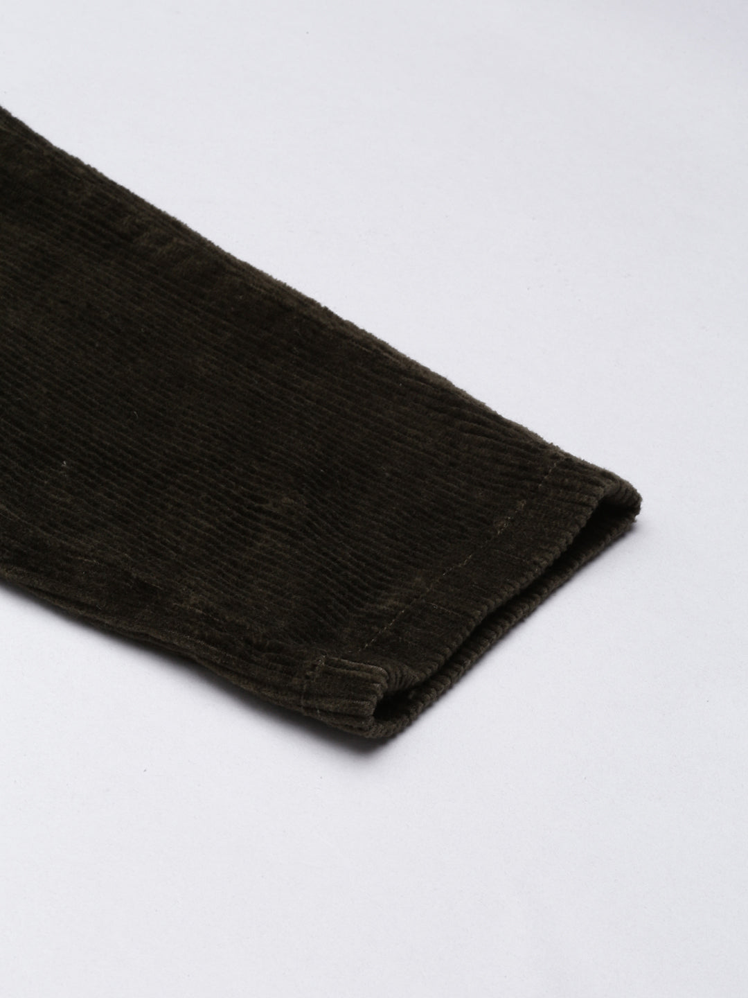 Women's Olive Slim Fit High-Rise Pleated Trousers