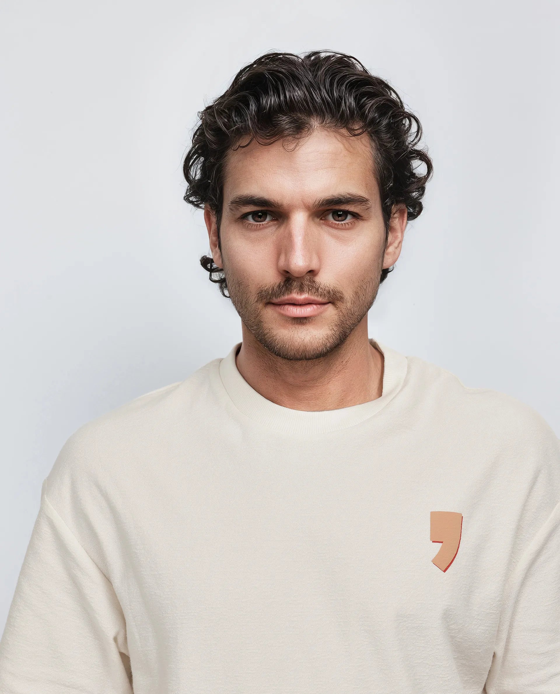 Rare Rabbit Men's Marsa Off White Cotton Blend Graphic Print Oversized Fit Half Sleeve Crew Neck T-Shirt