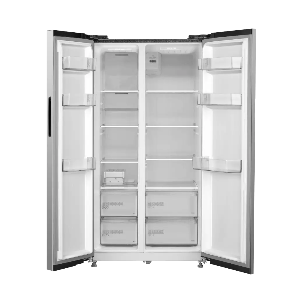 Midea 563 L Side By Side, Frost Free Refrigerator |Digital Display|Stabilizer Free Operation|Inverter compressor (MDRS710FGF46 Bru Steel)