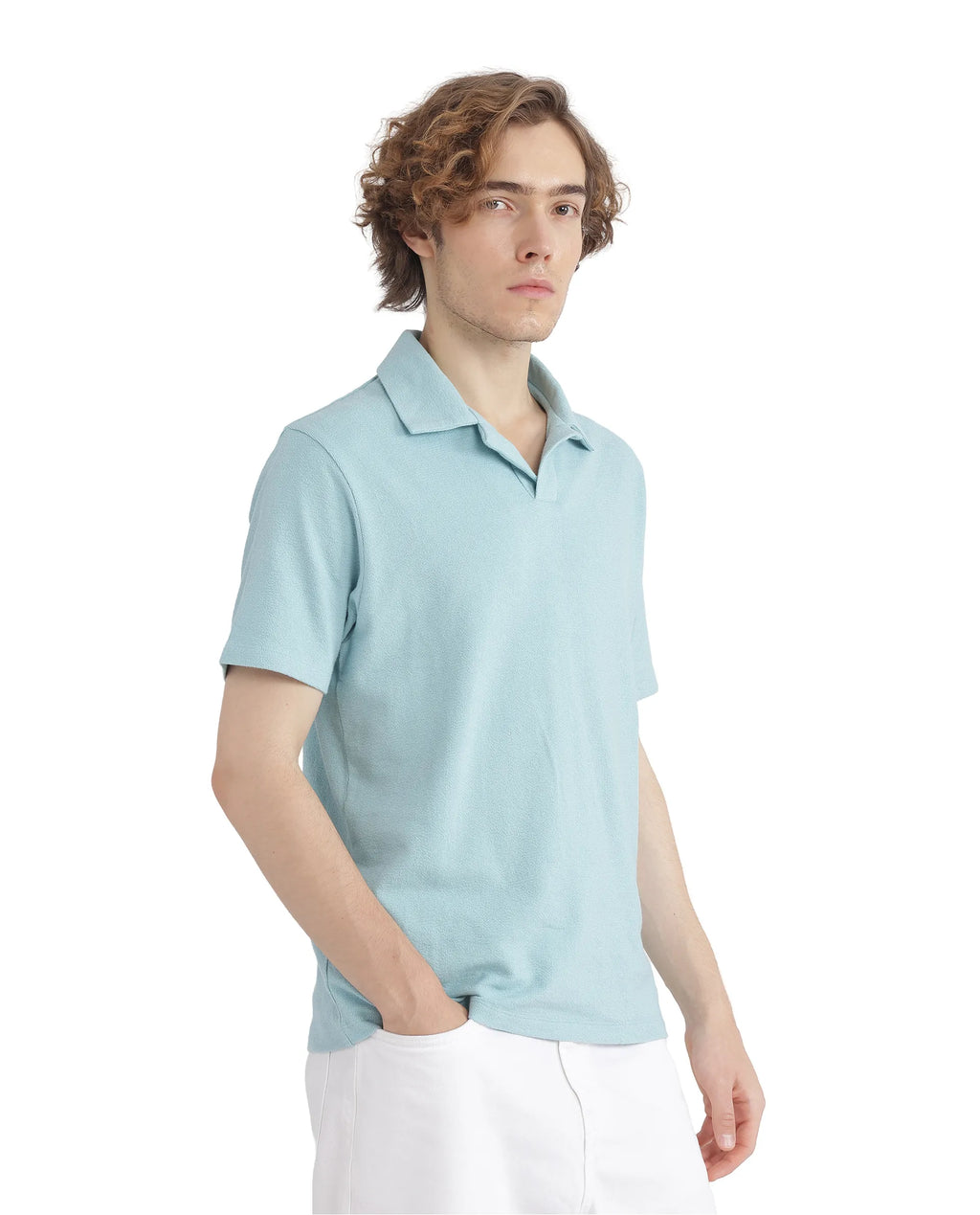 Rare Rabbit Men's Merko Turq Cotton Plain Regular Fit Half Sleeve Polo