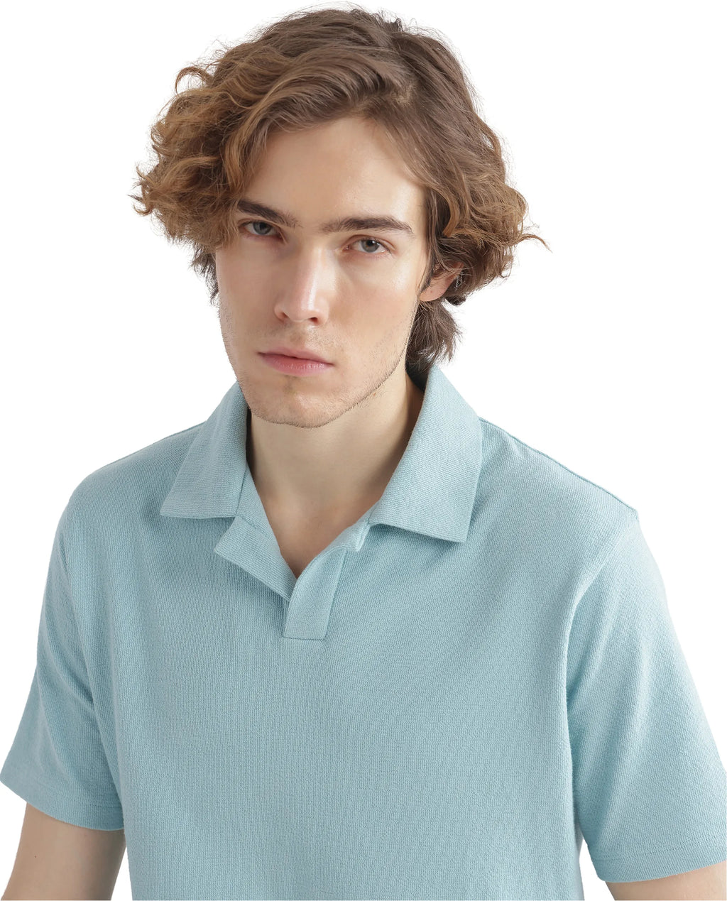 Rare Rabbit Men's Merko Turq Cotton Plain Regular Fit Half Sleeve Polo