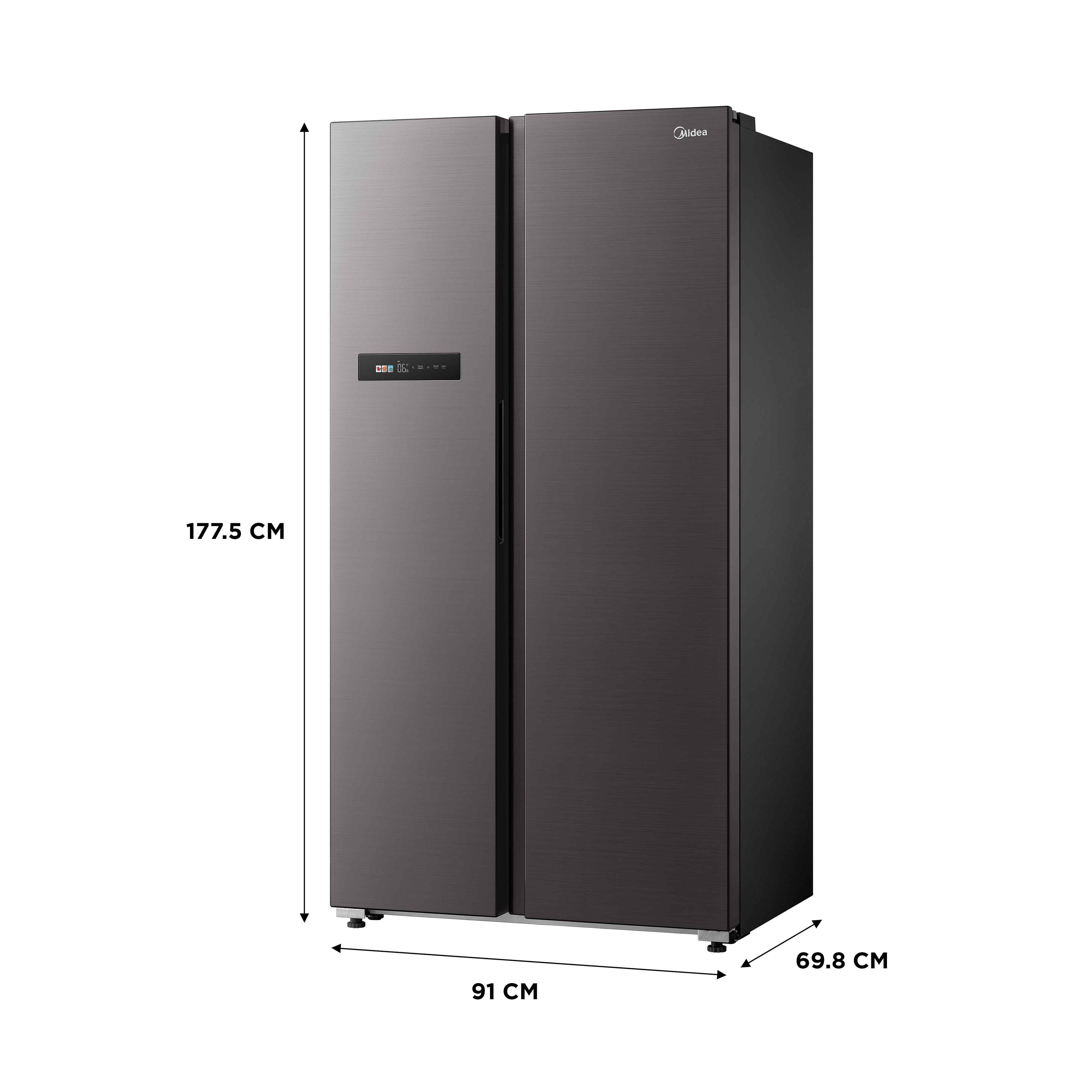 Midea, Side By Side , 592 L, Inverter, Jazz Black,WiFi,MDRS791MIF28IND