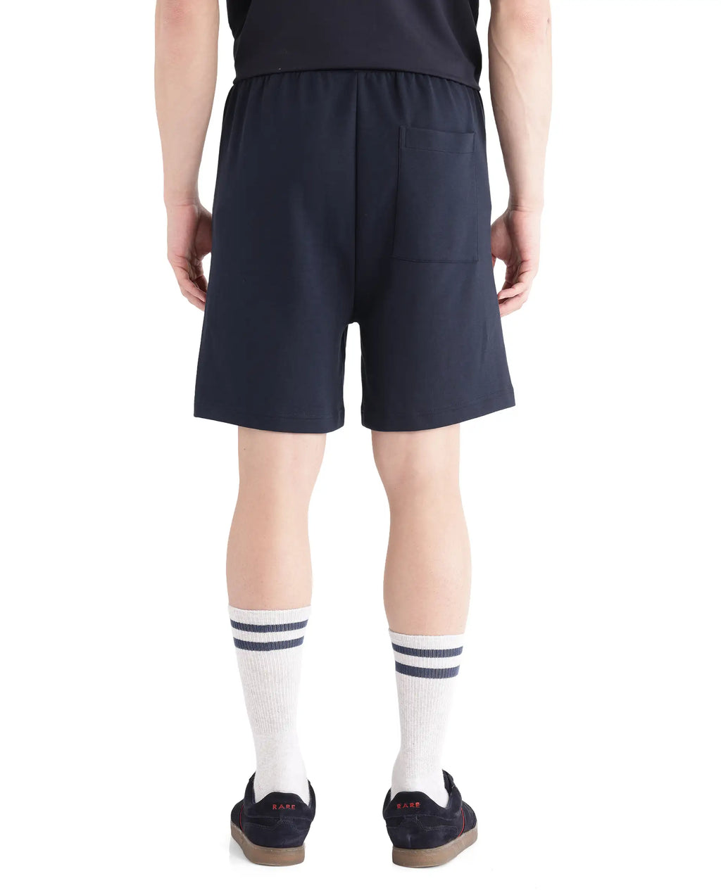 Rare Rabbit Men's Obl Navy Cotton Blend Plain Relaxed Fit Shorts