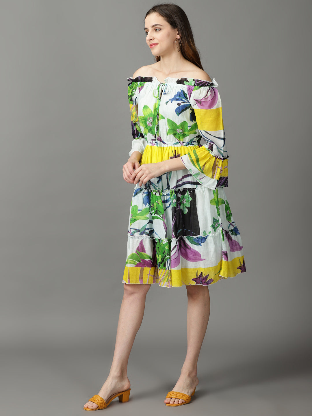 Women's Multi Cotton Floral Dress