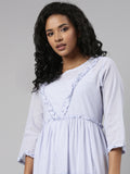Women's Lavender Striped Fit & Flare Maxi Dress