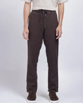 Rare Rabbit Men's Pastor-25 Brown Cotton Plain Regular Fit Trouser