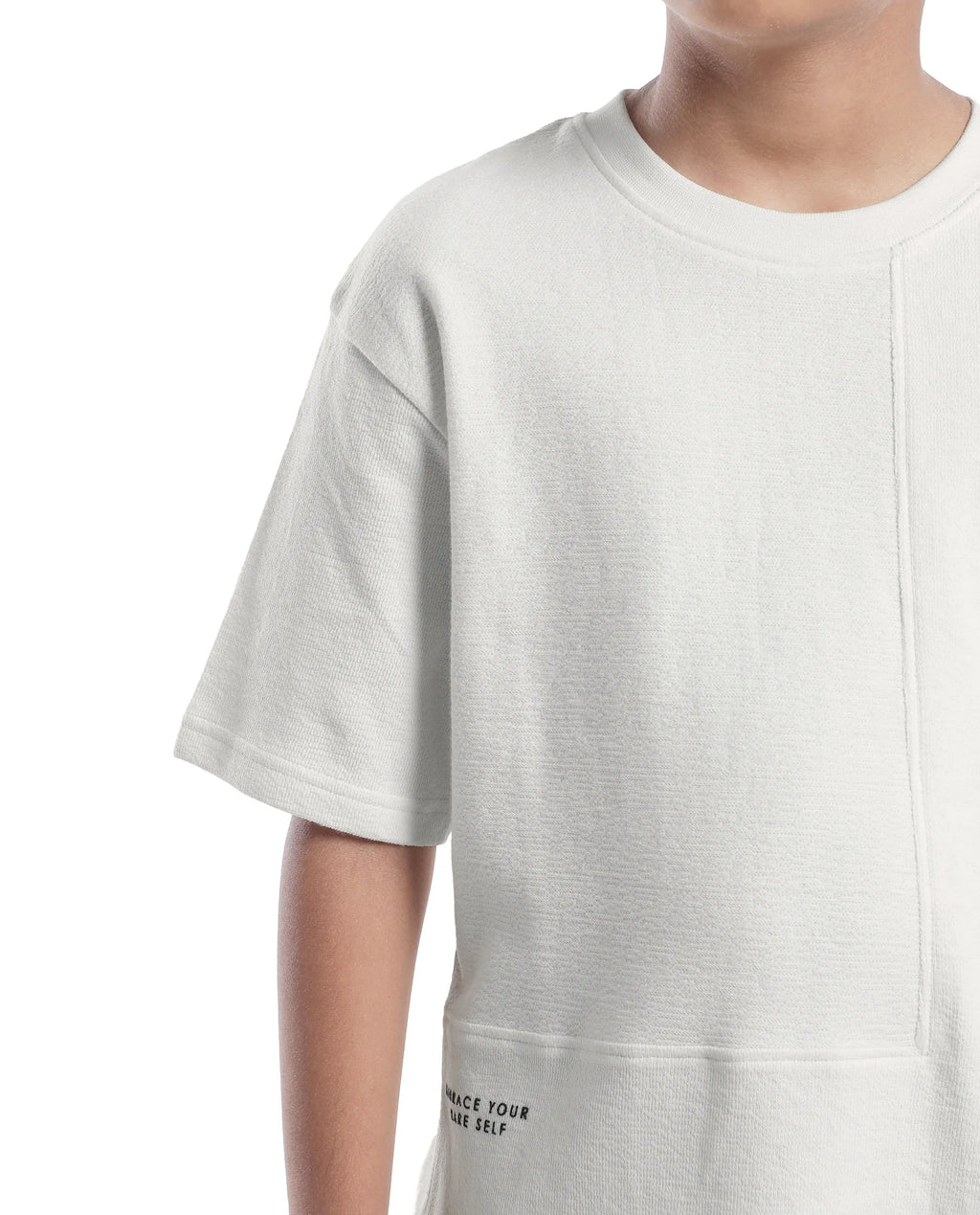 Rare Ones Kids Perg-T White Cotton Short Sleeve Crew Neck Printed T-Shirt