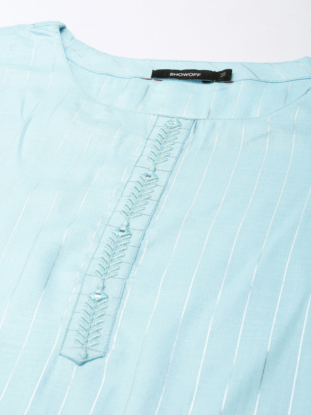 Women's Blue Striped Straight Kurta