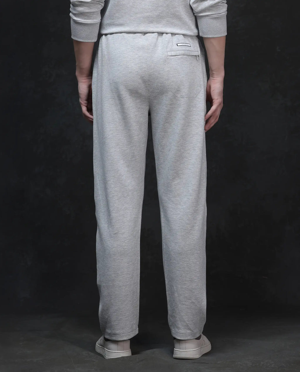 Rare Rabbit Men's Renk Melange Grey Modal Plain Baggy Fit Track Pant