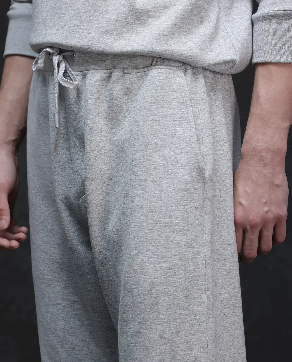 Rare Rabbit Men's Renk Melange Grey Modal Plain Baggy Fit Track Pant