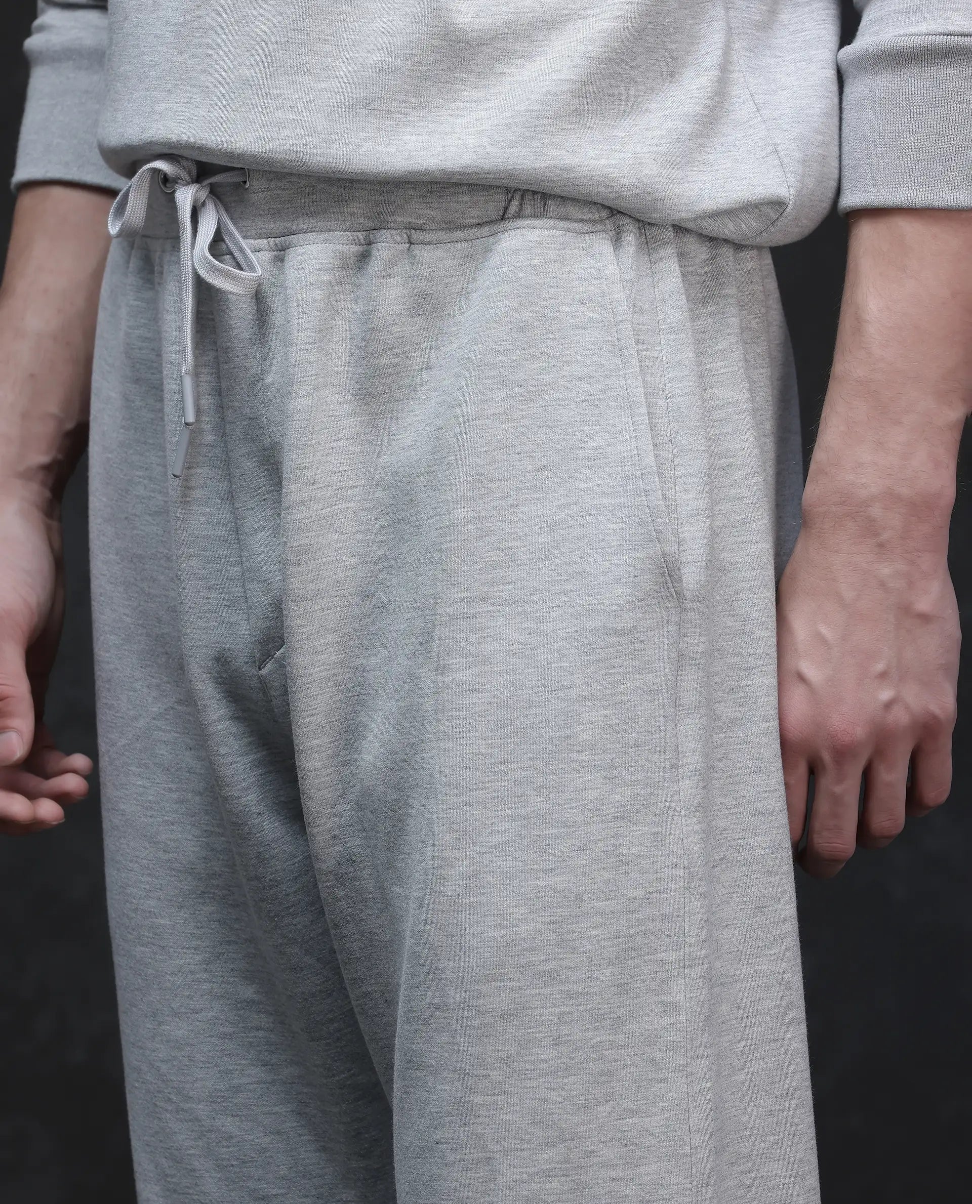 Rare Rabbit Men's Renk Melange Grey Modal Plain Baggy Fit Track Pant