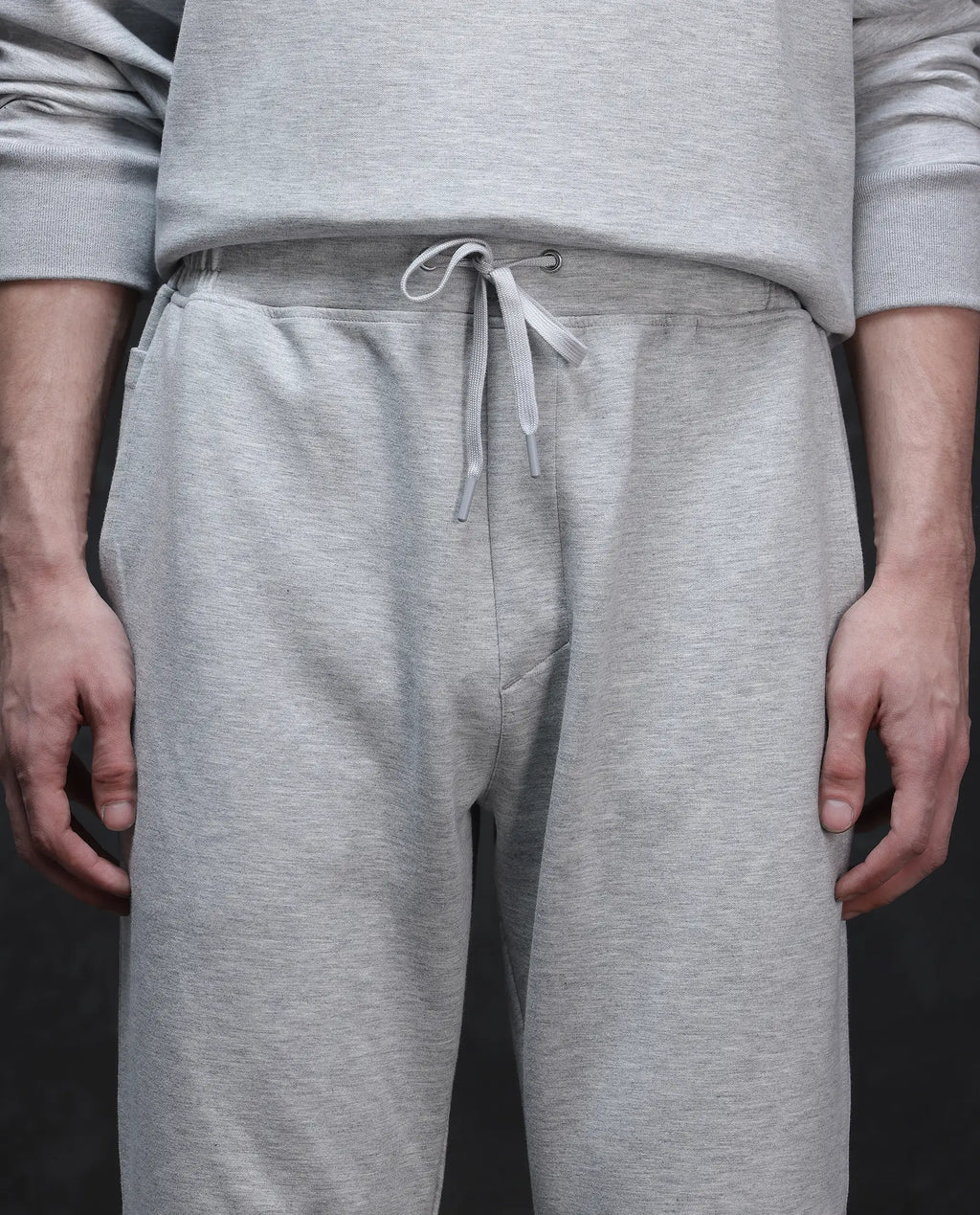 Rare Rabbit Men's Renk Melange Grey Modal Plain Baggy Fit Track Pant