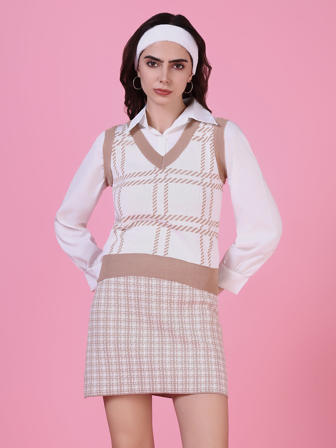 Women's Beige Shirt Style Top