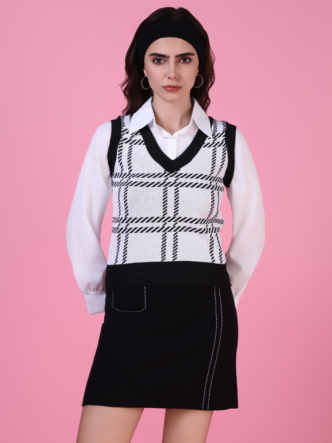 Women's Black Shirt Style Top
