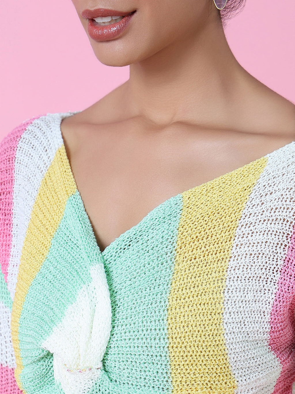 Women's Multi Striped Twisted Top