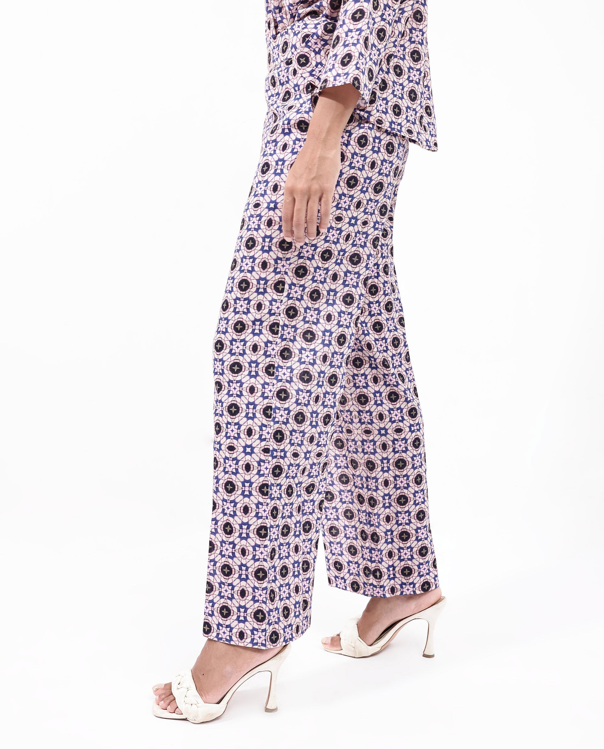 Rareism Women's Bina-B Multi Cotton Blend Paisley Print Ankle Length Straight Fit Trouser