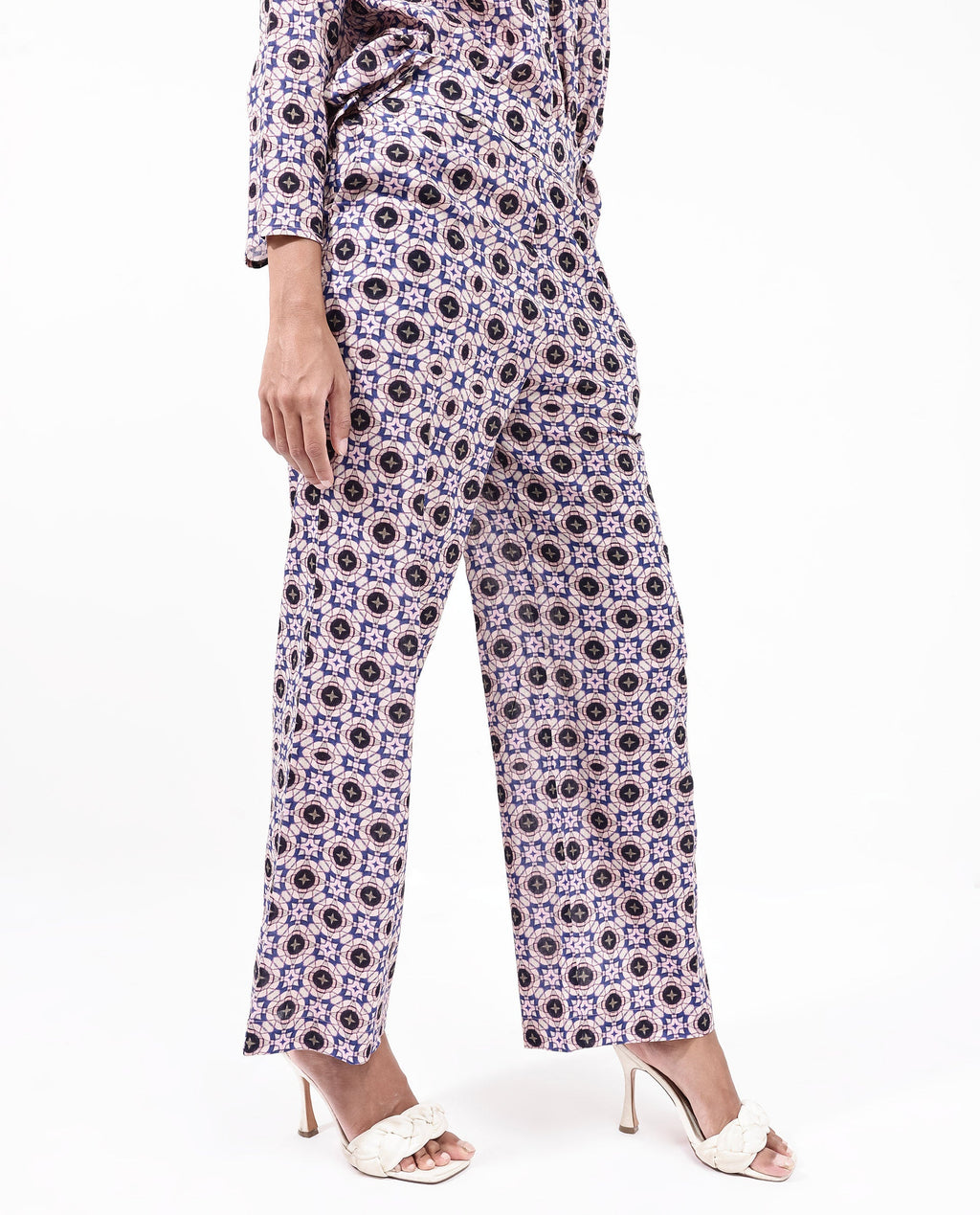 Rareism Women's Bina-B Multi Cotton Blend Paisley Print Ankle Length Straight Fit Trouser