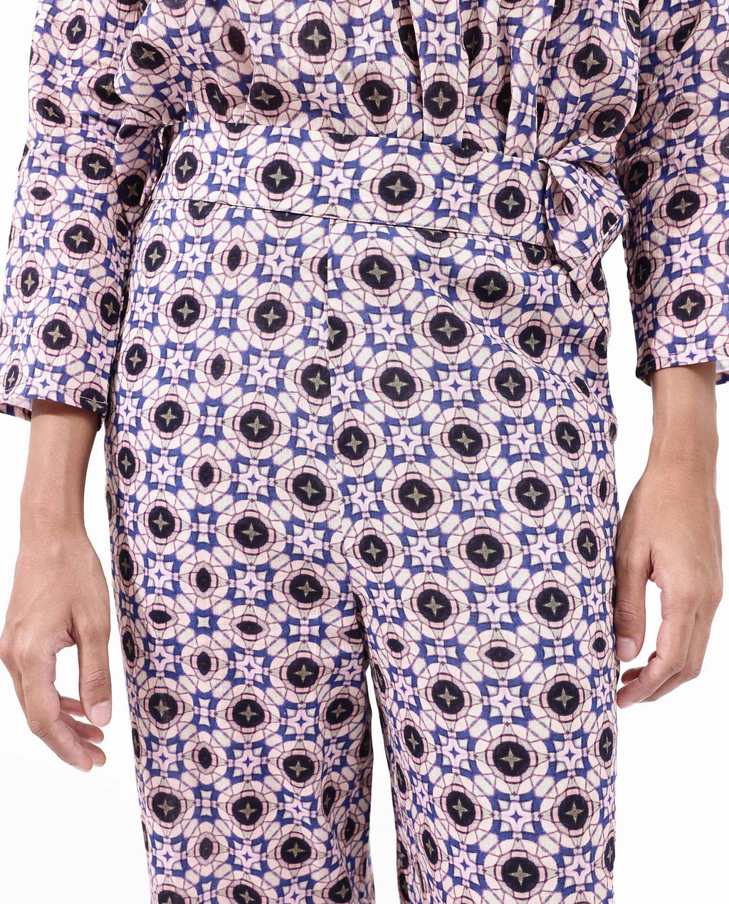 Rareism Women's Bina-B Multi Cotton Blend Paisley Print Ankle Length Straight Fit Trouser