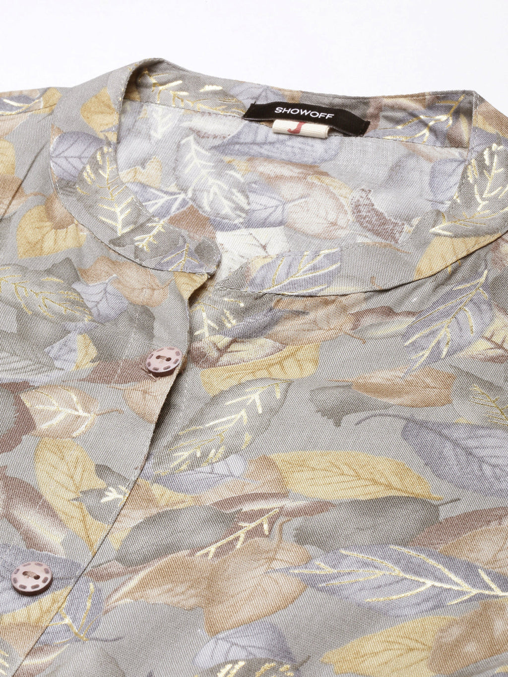 Women's A-Line Grey Floral Kurta