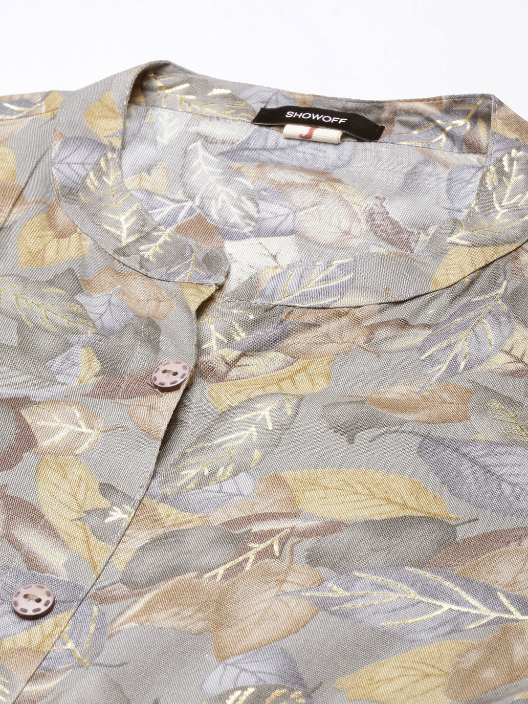 Women's A-Line Grey Floral Kurta