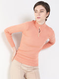 Women's Peach Studded Top