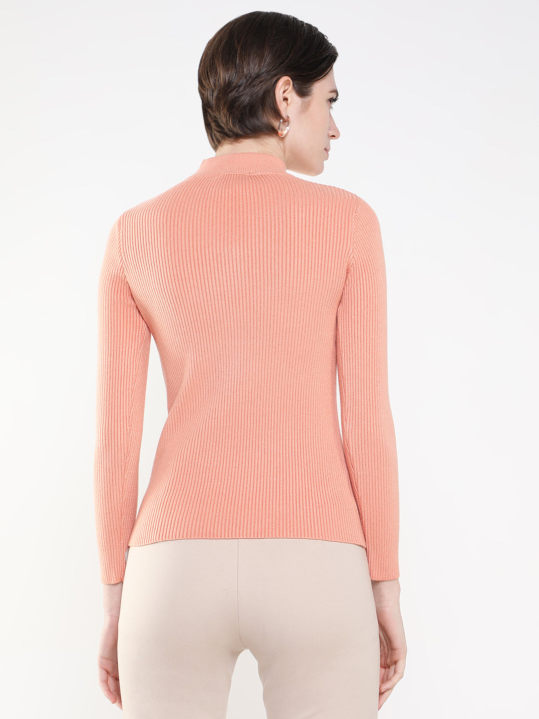 Women's Peach Studded Top
