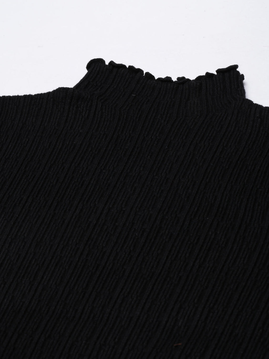 Women's Black High Neck Bodycon Dress