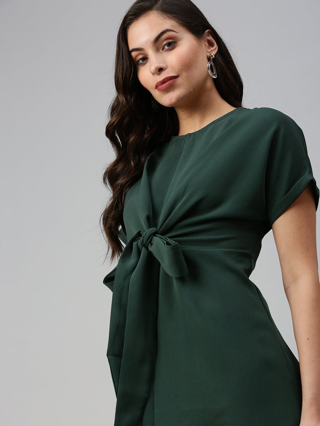 Women's Casual Solid Sheath Green Dress
