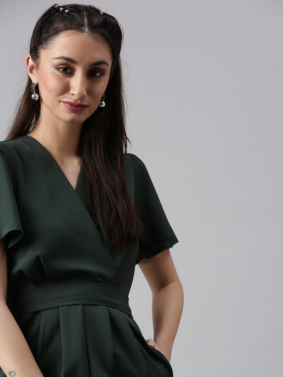 Women's Green Basic Jumpsuit
