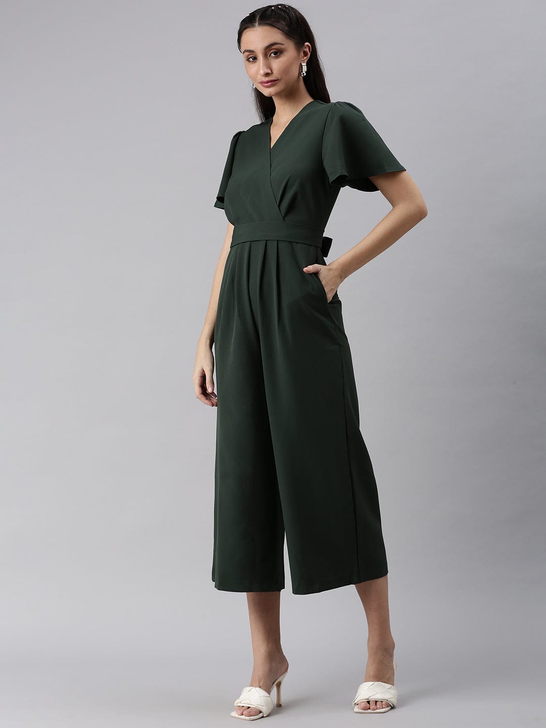 Women's Green Basic Jumpsuit