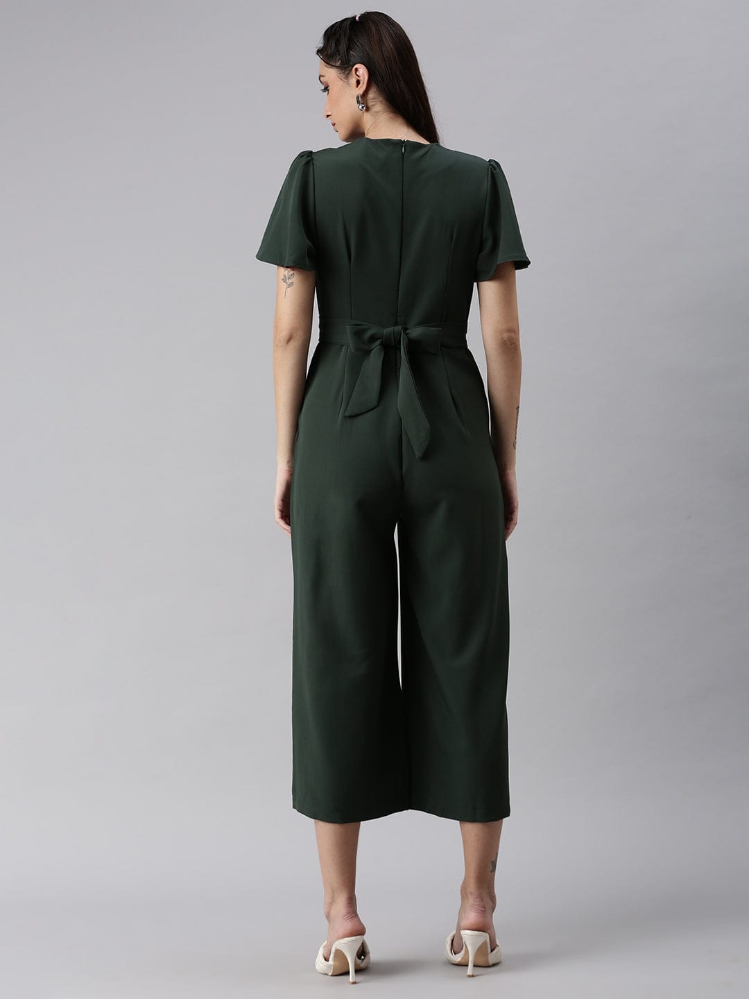 Women's Green Basic Jumpsuit