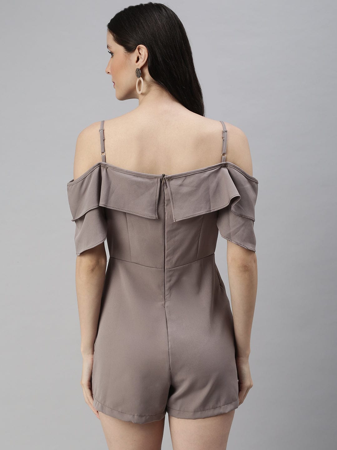 Women's Beige with Layered Jumpsuit