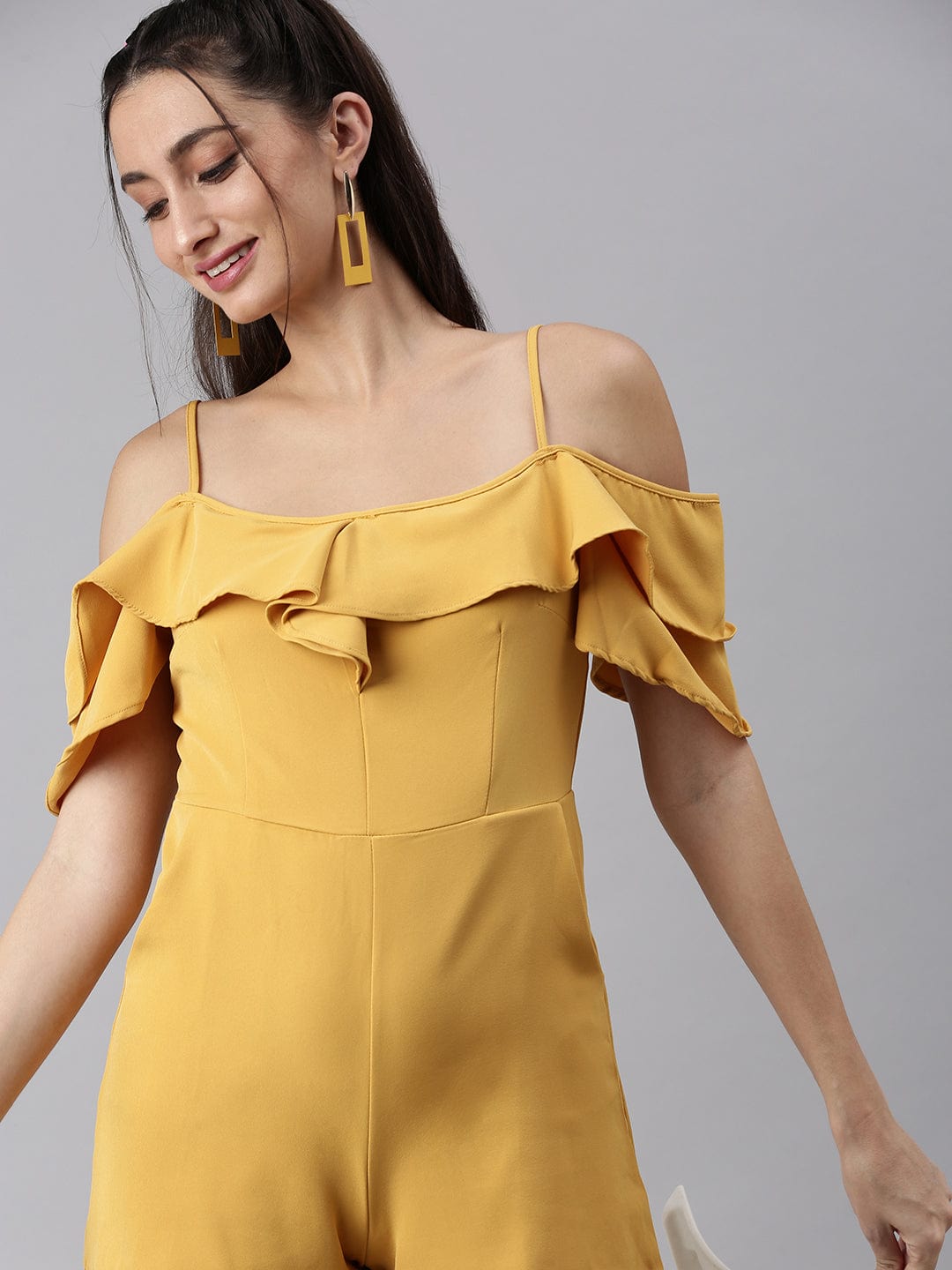 Women's Mustard with Layered Jumpsuit
