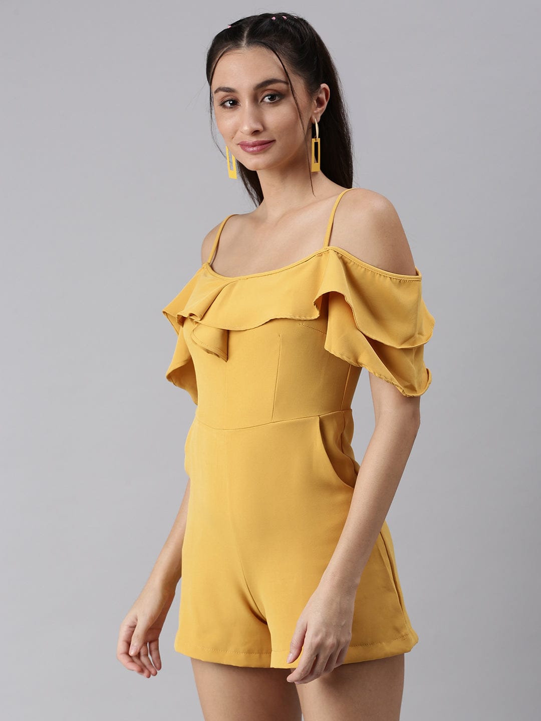 Women's Mustard with Layered Jumpsuit