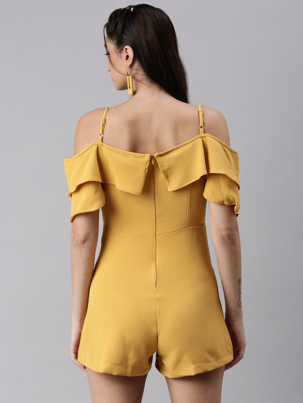 Women's Mustard with Layered Jumpsuit