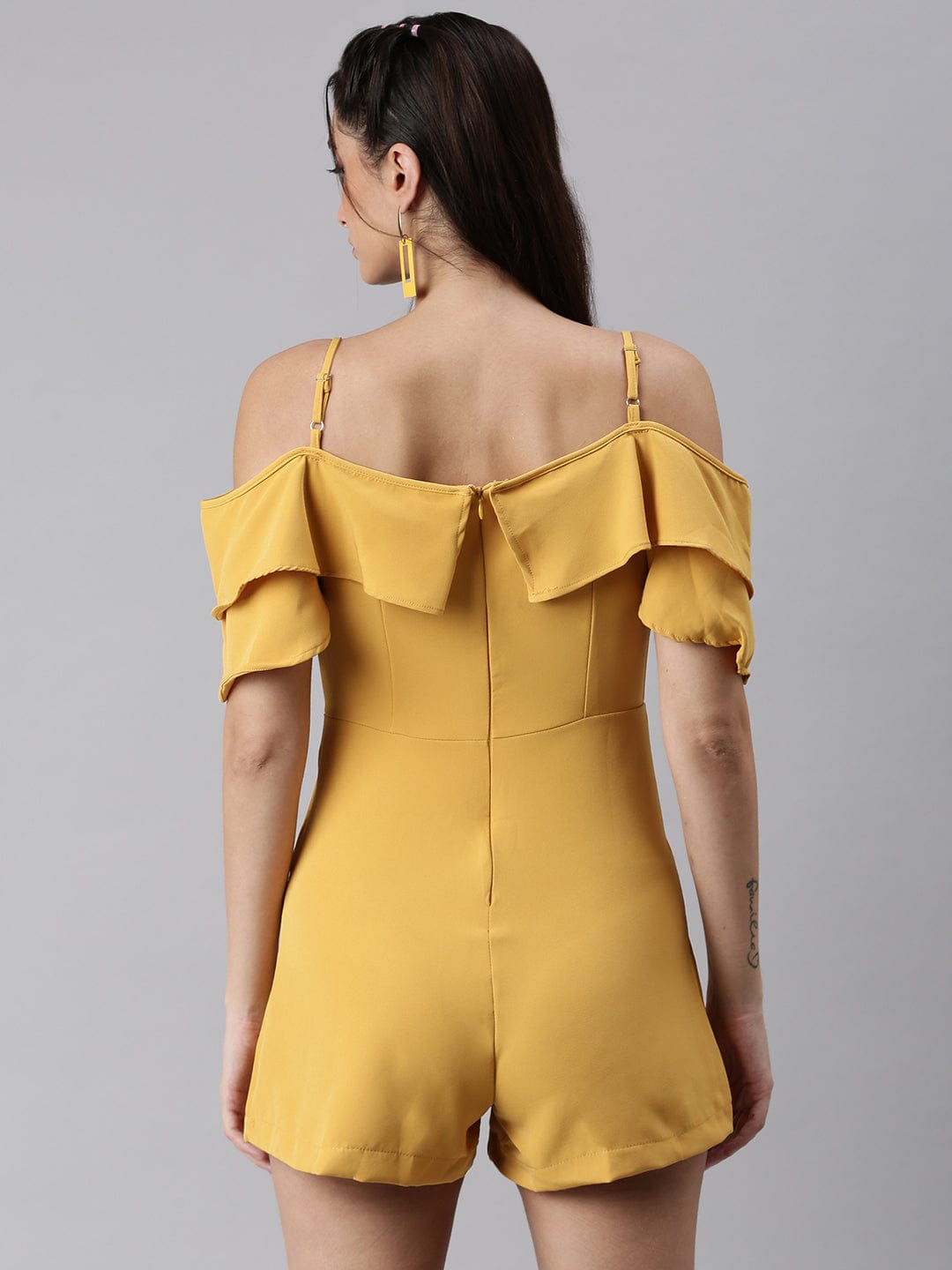 Women's Mustard with Layered Jumpsuit