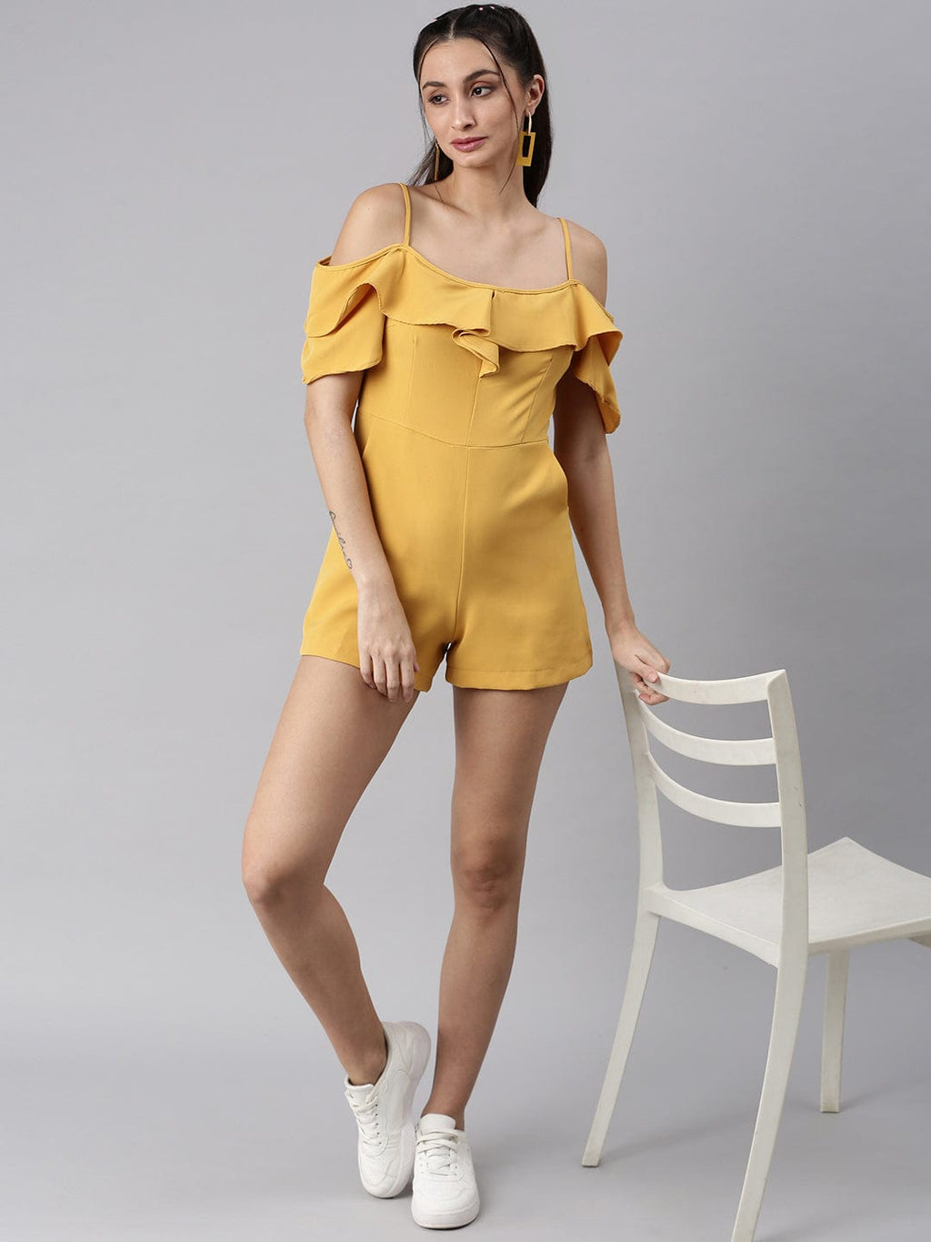 Women's Mustard with Layered Jumpsuit