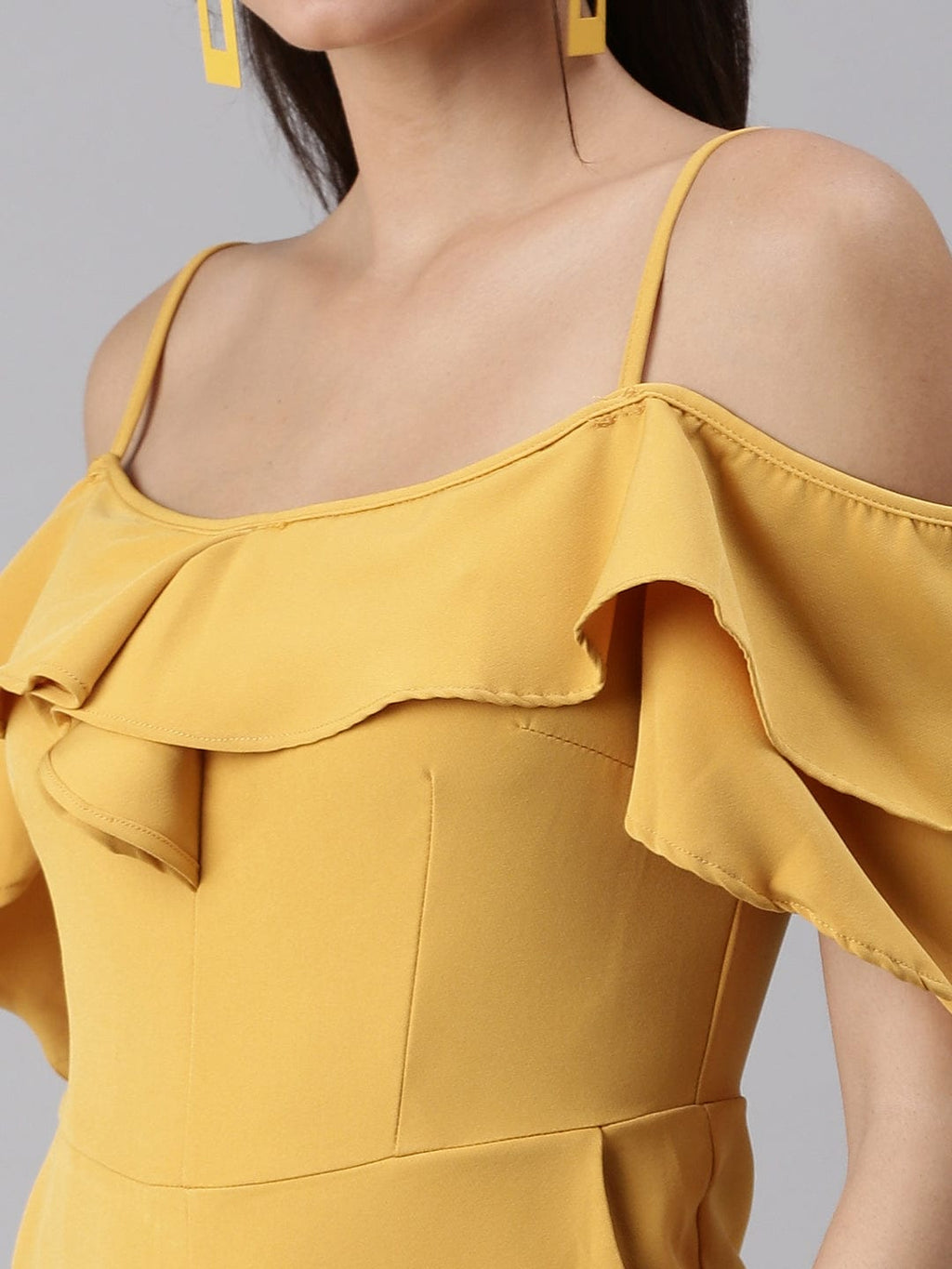 Women's Mustard with Layered Jumpsuit