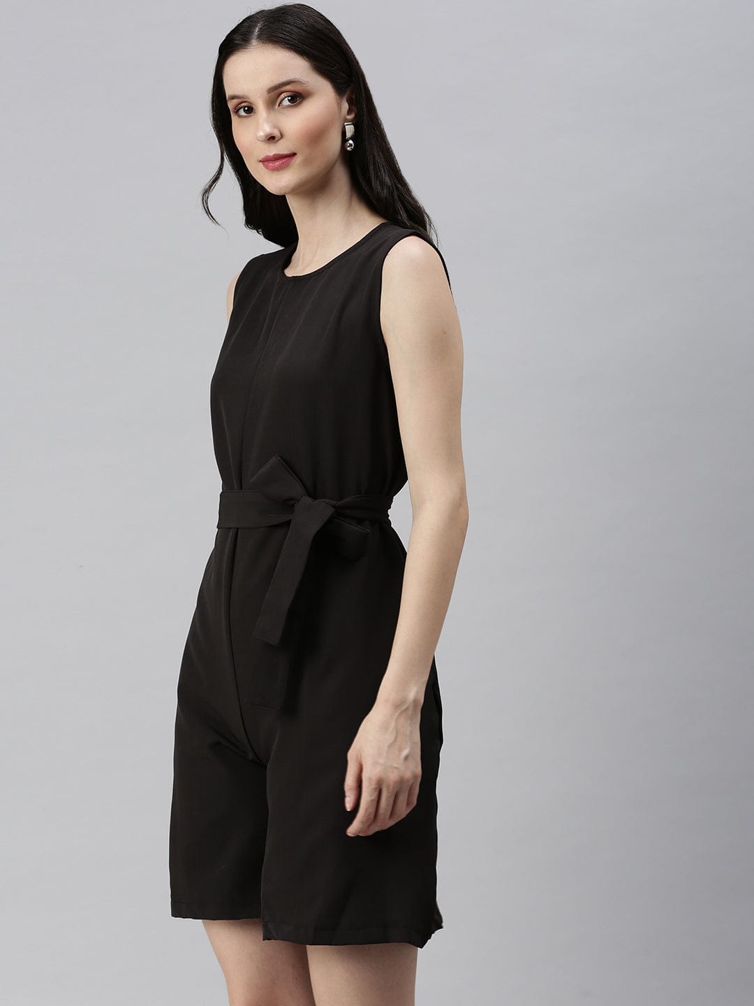 Women's Solid Black Jumpsuits