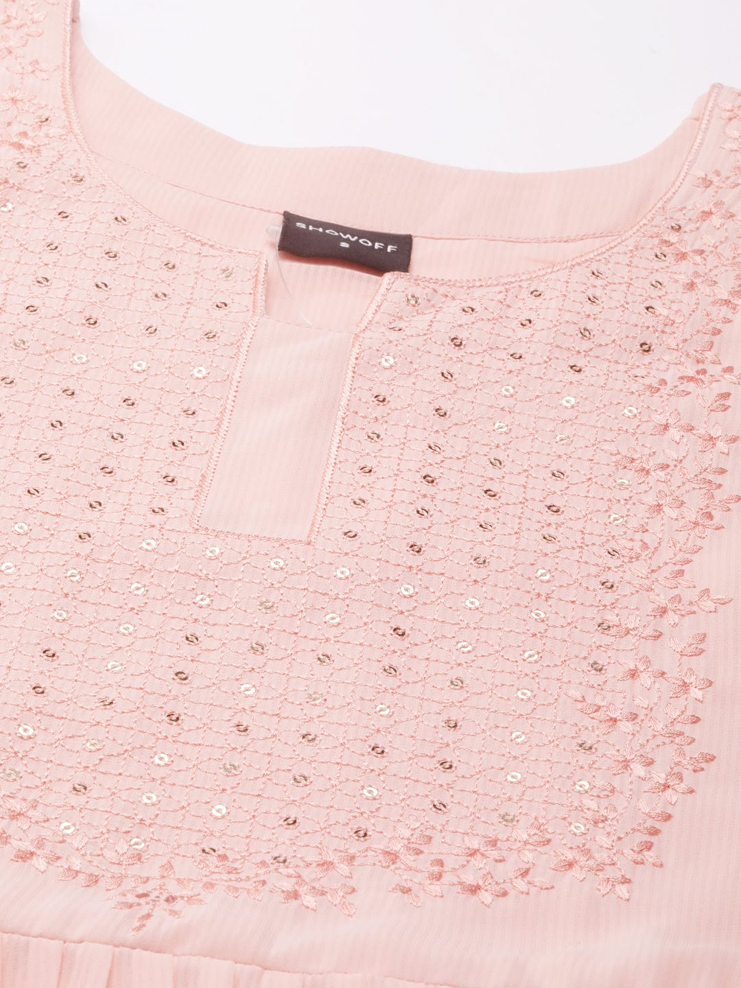 Women's Solid Empire Peach Kurta