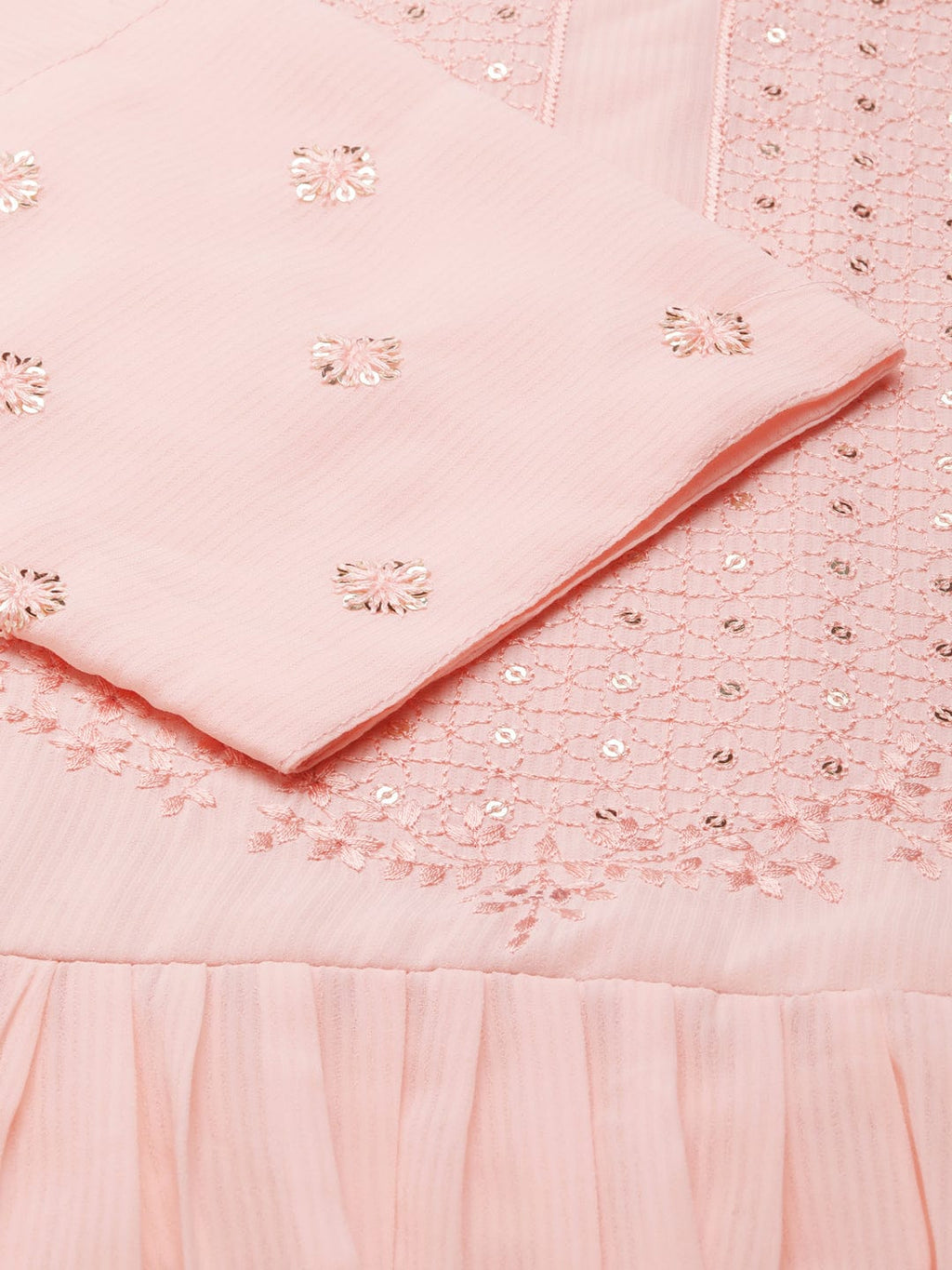 Women's Solid Empire Peach Kurta
