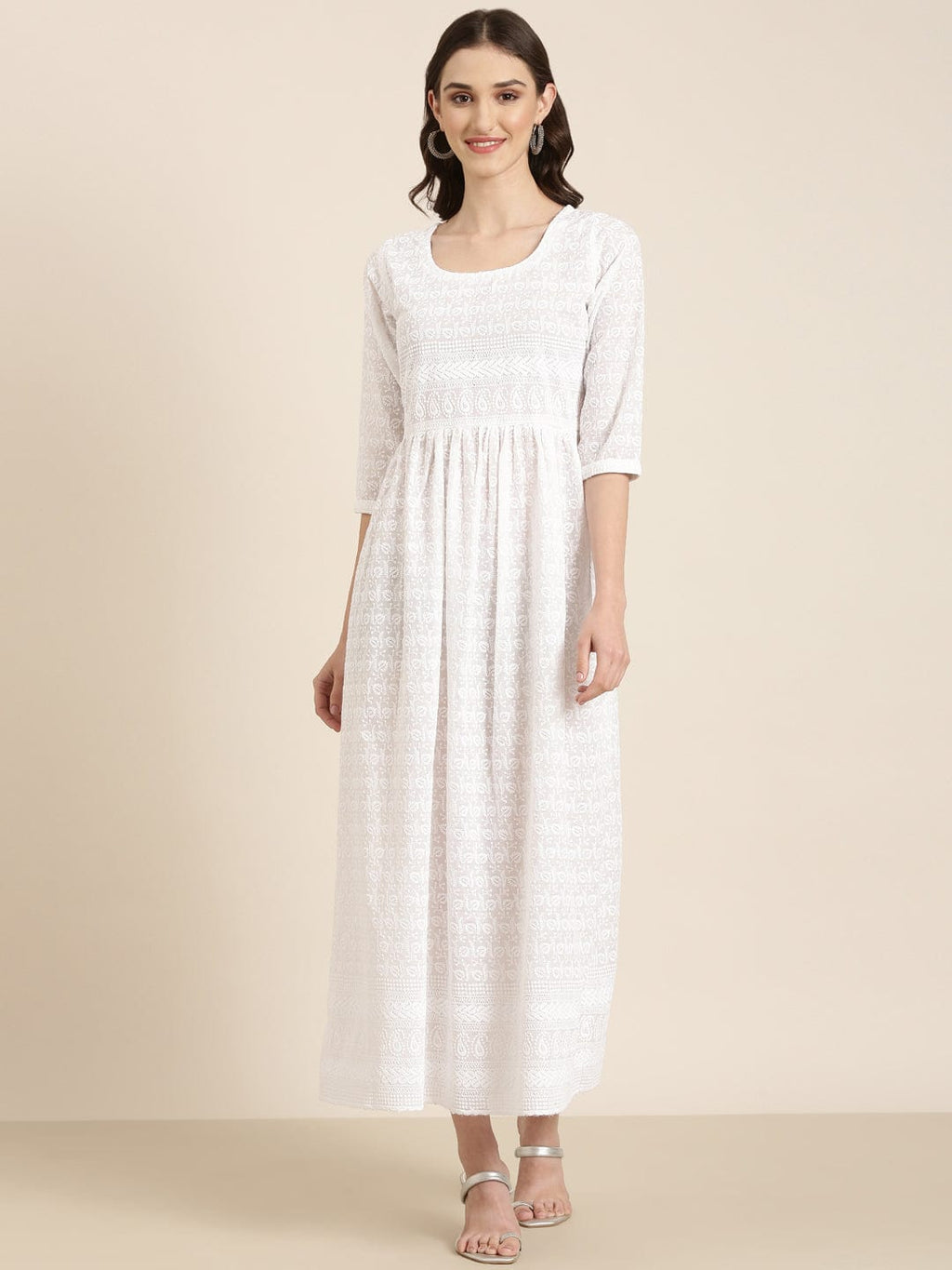 Women's Solid Empire White Kurta