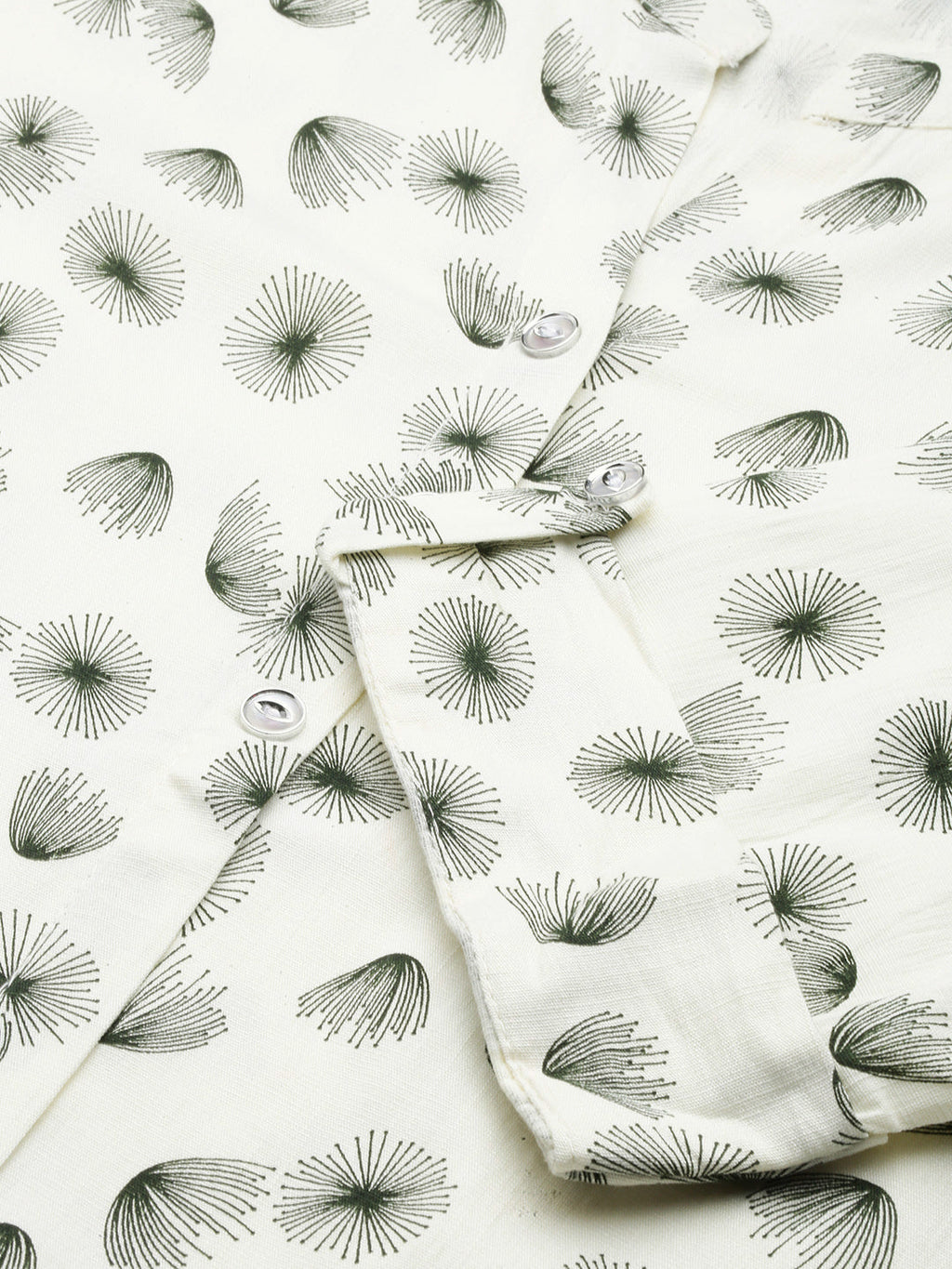 Women's Off White Printed Cotton Straight Kurta