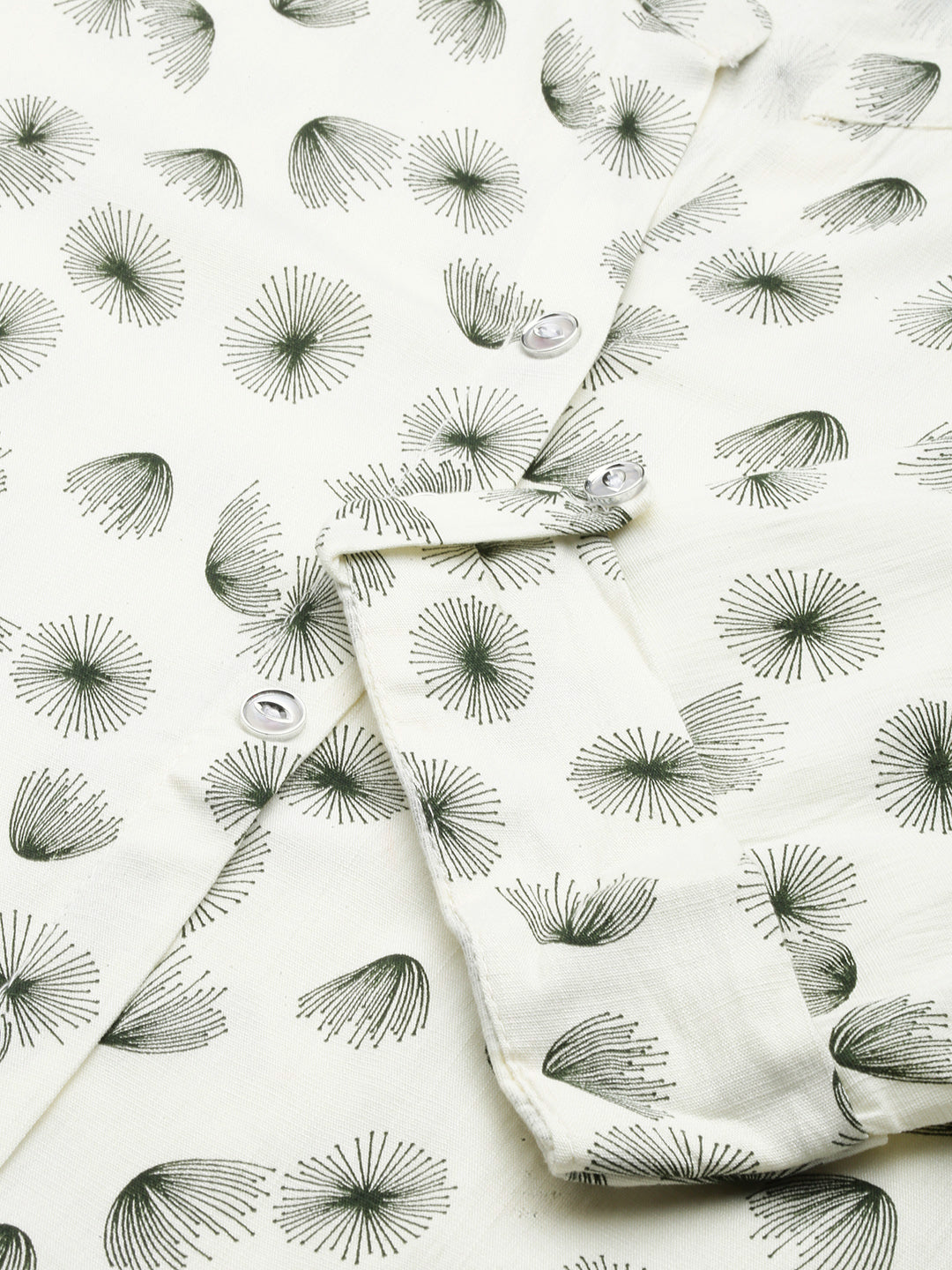 Women's Off White Printed Cotton Straight Kurta